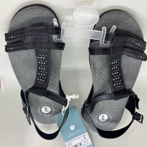 Black and Gray Studded Women's Revitalign Sandals